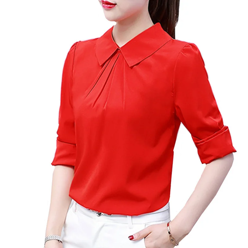 Summer Style Women Office Work Wear Chiffon Blouses Shirt Lady Girsl
