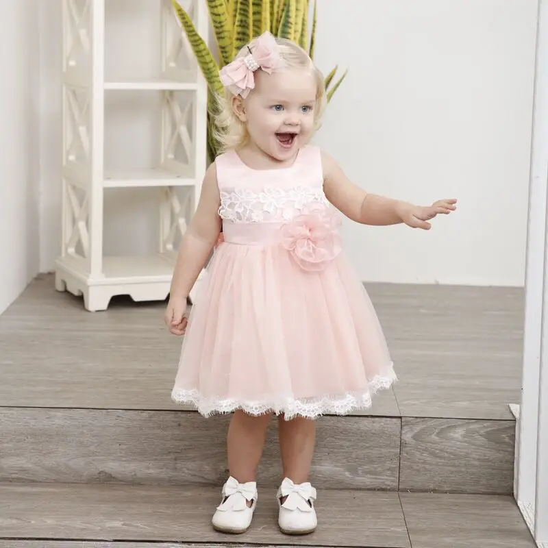 

Little Bride Dress Girls Summer Dress Kids Children Clothes 2018 Brand Baby Girl Cute Flower Character Princess Pink Dress