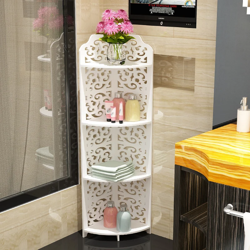 

Bathroom triangle rack waterproof glove shelf corner floor basin rack wall