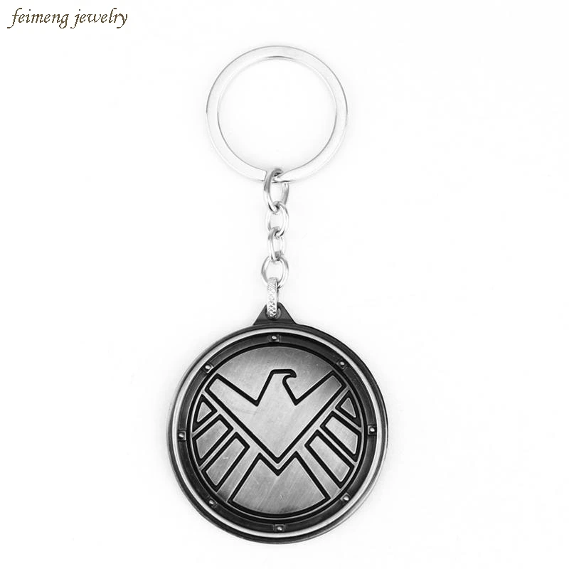 

Marvel ABC Agents of S.H.I.E.L.D. Duplex Logo Alloy Metal Keychain Keyring High Quality Badge Pendant Jewelry for Men Women