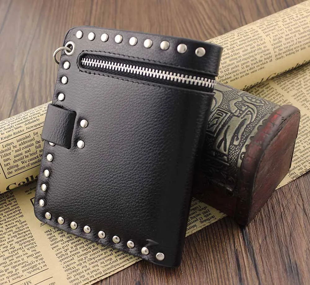 Moda hombre de cuero punky motorista cremallera carteras moda rockero TY034|wallet pen|wallet - AliExpress