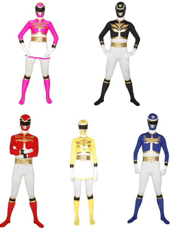 

Super Sentai series Tensou Sentai Goseiger Rangers Costumes Ranger Red/Black/Blue/Pink/Yellow Cosplay Halloween Suit Zentai