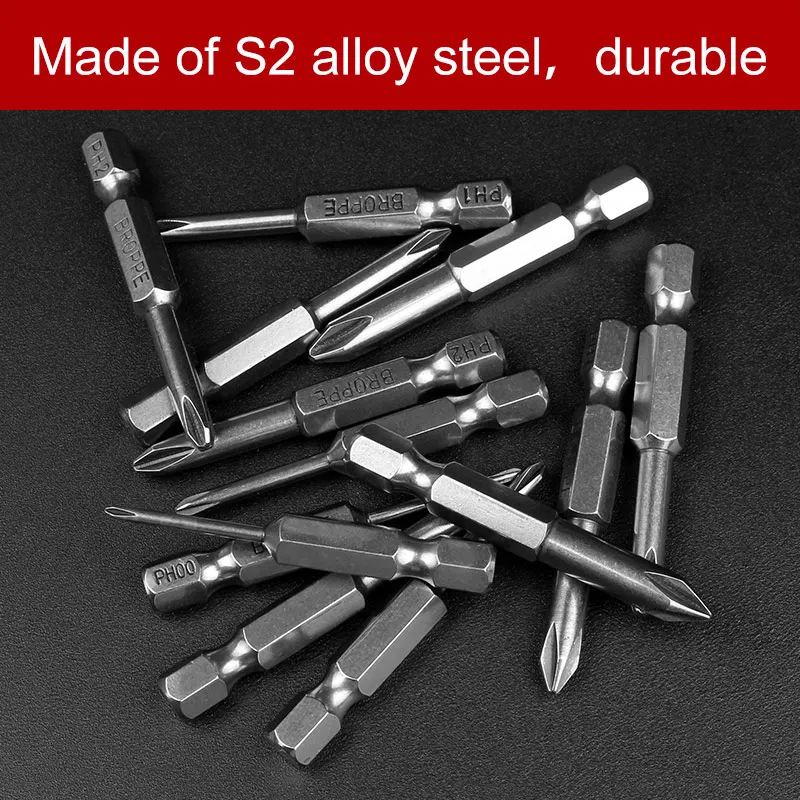 HOEN 13pcs 50mm S2 Steel Cross Head Group Screw Driver Screwdrivers Kit Hand Tools