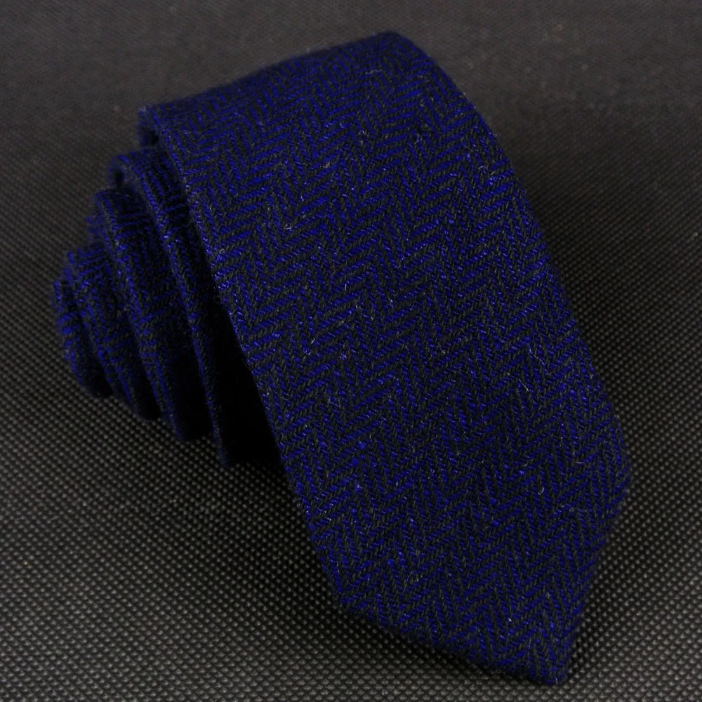 H42 твидовые однотонные темно-синие 7 см шерстяные мужские галстуки оптом повседневные официальные деловые брендовые новые Галстуки