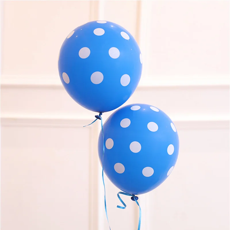 20 шт. 12 дюймов светильник в белый и синий горошек латексные шары Свадебные украшения для детей день рождения принадлежности Гелиевый шар для душа ребенка