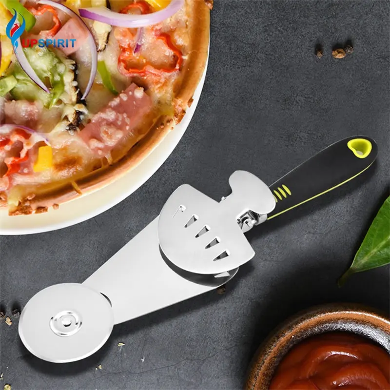 

Upspirit Stainless Steel Pizza Peel Wheel Cake Serving Spatula Shovel Dough Cookie Cutter Slicer Kitchen Baking Pastry Tools