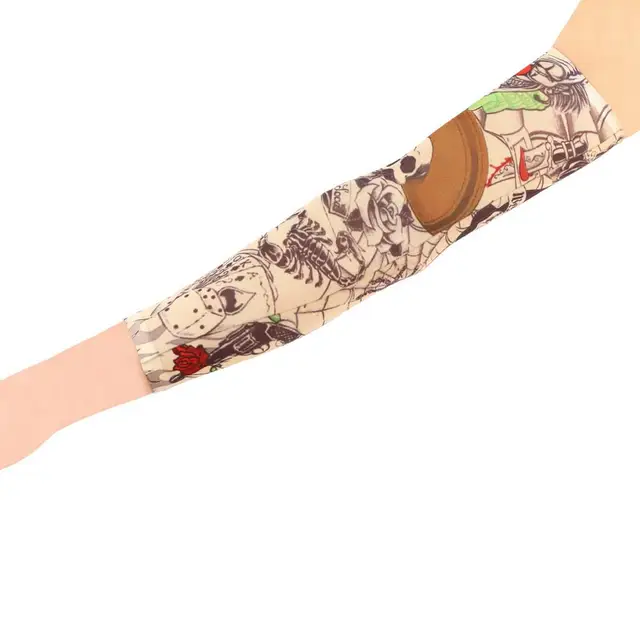 1pc multi colors Superfine fiber elastic Fake Tattoo Arm Stockings
