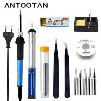 

US/EU 60W/220VAdjustable Temperature Electrical Soldering Iron Set Welding Solder Station Repair Tool Kit with