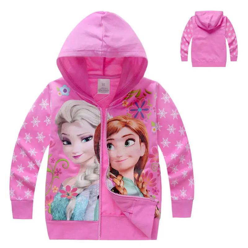 Girls Spring Autumn Hoodies Costume Fashion Long Sleeve Zipper Casual Sweatshirt Outerwear 2 3 4 5 6 Years