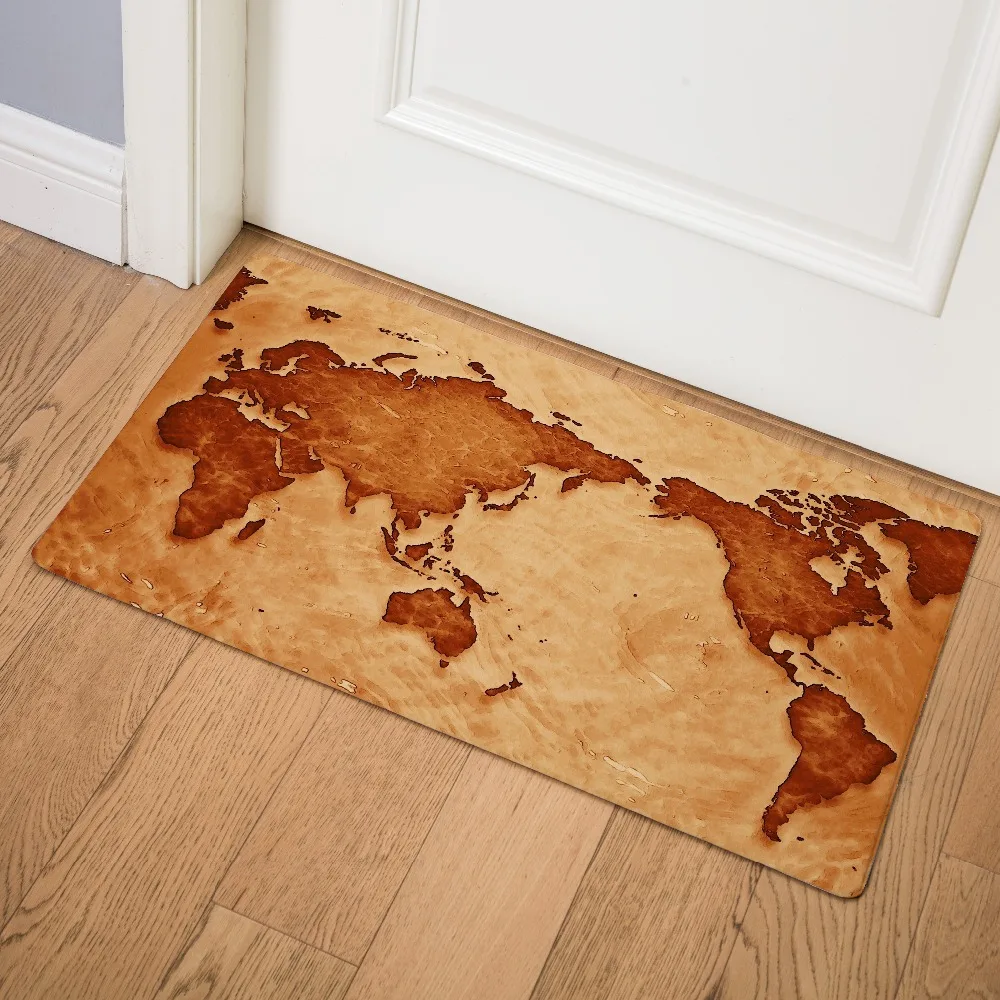 

Nordic Map Geometric Print Prayer Pad Doormat Insole Kitchen Carpet Indoor Outdoor Entrance Welcome Bathroom Non-slip Floor Mat