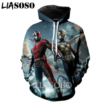 

LIASOSO 2019 Winter New Men Women Fashion Sweatshirt 3D Print Movie Ant Man Hoodie Long Sleeve Casual Harajuku Pullover B009-10