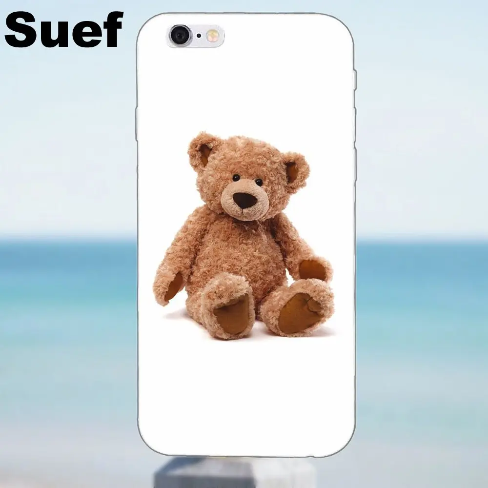 Пушистый Плюшевый мишка милый для iPhone 4 4S 5 5S 5C SE 6 6S 7 8 Plus X Samsung Galaxy A3 A5 J1 J3 J5 J7 2016 2017