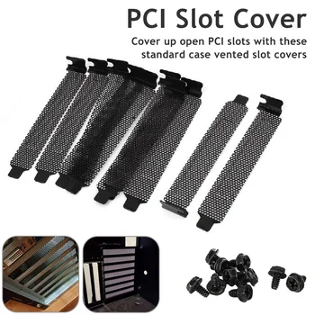 

10 Pcs/lot Professional Hard Steel Black Dust Filter Blanking Plate PCI Slot Cover Dust Filter Blanking Screws