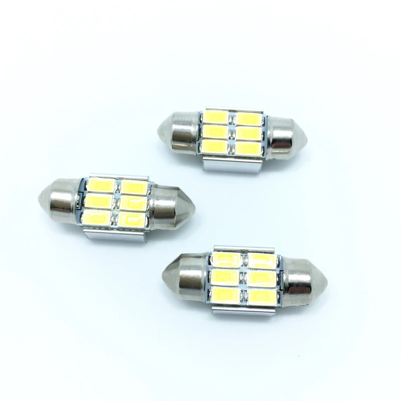 10 шт. большая акция чистый белый 31 мм 5630 SMD 6 LED авто купольная гирлянда для