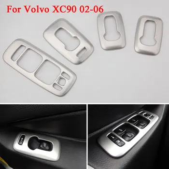 

Stainless steel Car Interior Door Armrest Window Switch Buttons Cover Trim For Volvo XC90 2002-2014 Accessories Car Styling