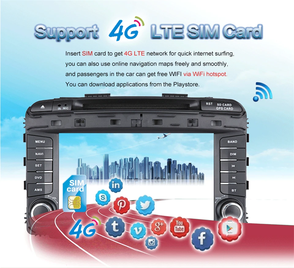 Cheap KiriNavi Octa core 4G LET android 7 car multimedia system for Kia Sorento head unit 2015 - 2017 support 4K Video 4G 2