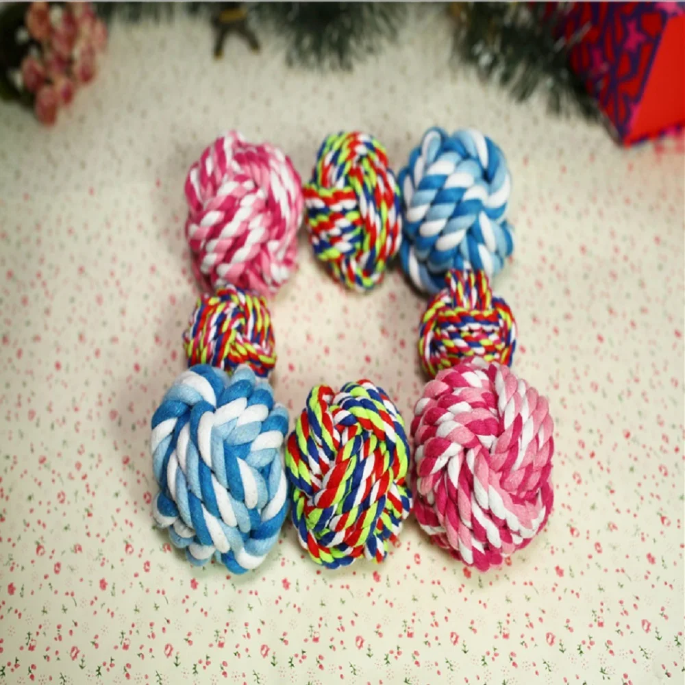 

Dog Catch Chewing Toy Cotton Rope Weave Ball Teaser Play Interactive Rattle Scratch Pet Toy Cute Molar Teeth Training Puppy Toys