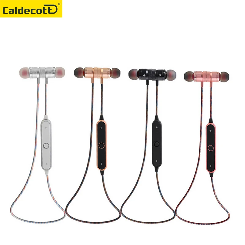 

Metal Magnetic Bluetooth 4.2 Earphone Headset Sport Wireless Bluetooth Headset With Microphone For Mobile Phone Iphone Xiaomi