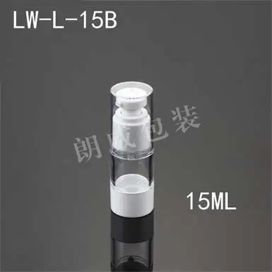 

15ml transparent white AS vacuum bottle Airless cosmetic bottle lw-l-15b , airless bottle lotion bottle cosmetic packaging