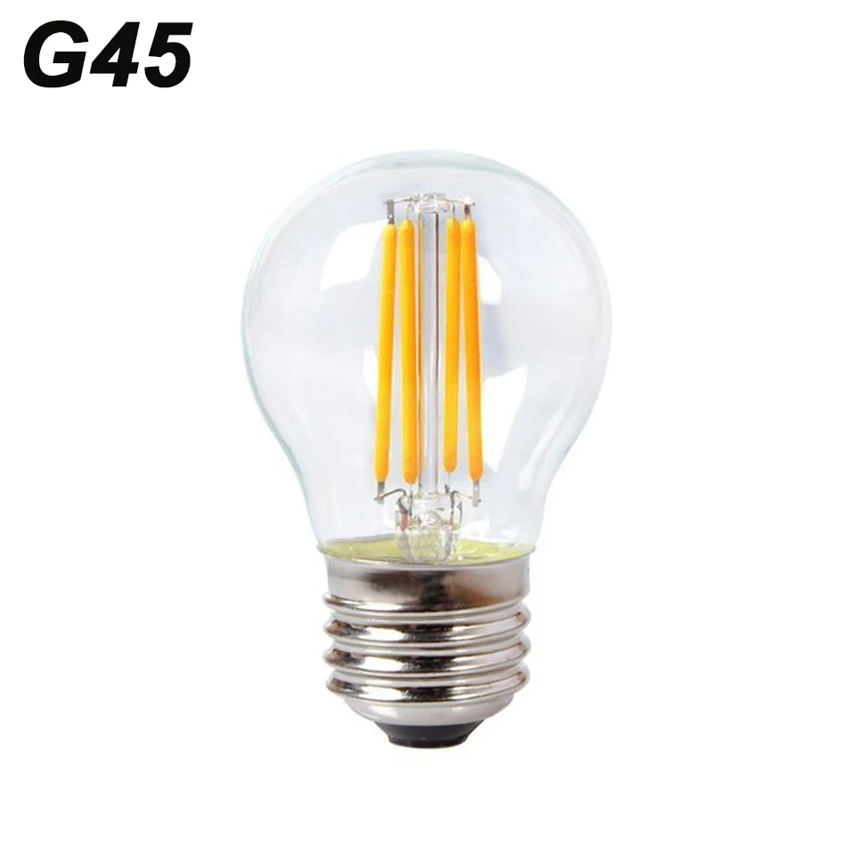 YNL старинные ретро 220V светодиодный нити светильник E27 светодиодный лампы G45 G80 G95 Стекло лампы 2 Вт 4 Вт 6 Вт 8 Вт теплый белый Эдисон светодиодные лампы