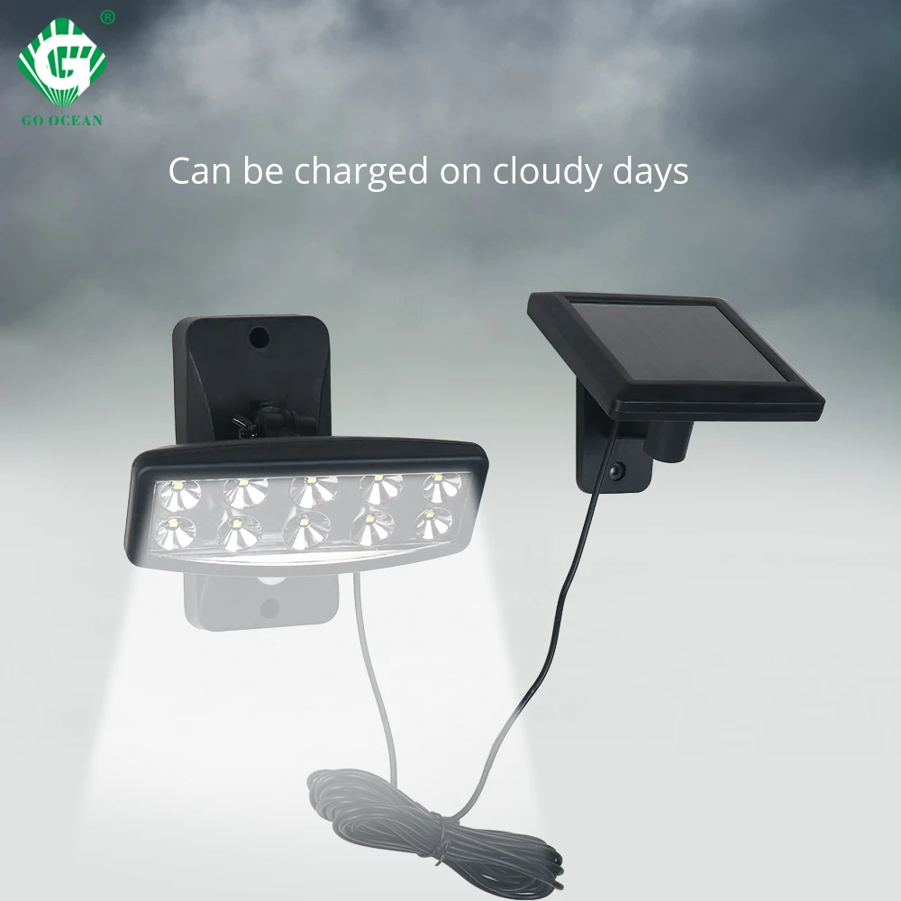 

Outdoor Solar Wall Lamp Panel IP65 Modern Sensor Emergency Courtyard Exterior Garden Lighting Solar Power Waterproof Focos