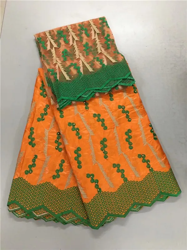 High Quality Bazin Riche Fabric African lace embroideried orange Jacquard Guinea Brocade 100% Cotton 1l-11-20 | Дом и сад