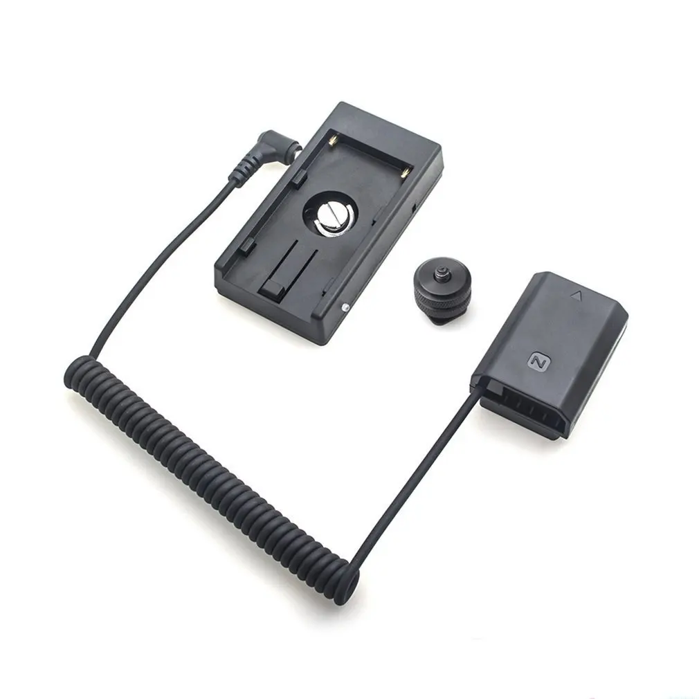 

Power Adapter NP-FZ100 Full Decoding Dummy Battery + F970 Battery Mount Plate Adapter Spring Cable for Sony Series