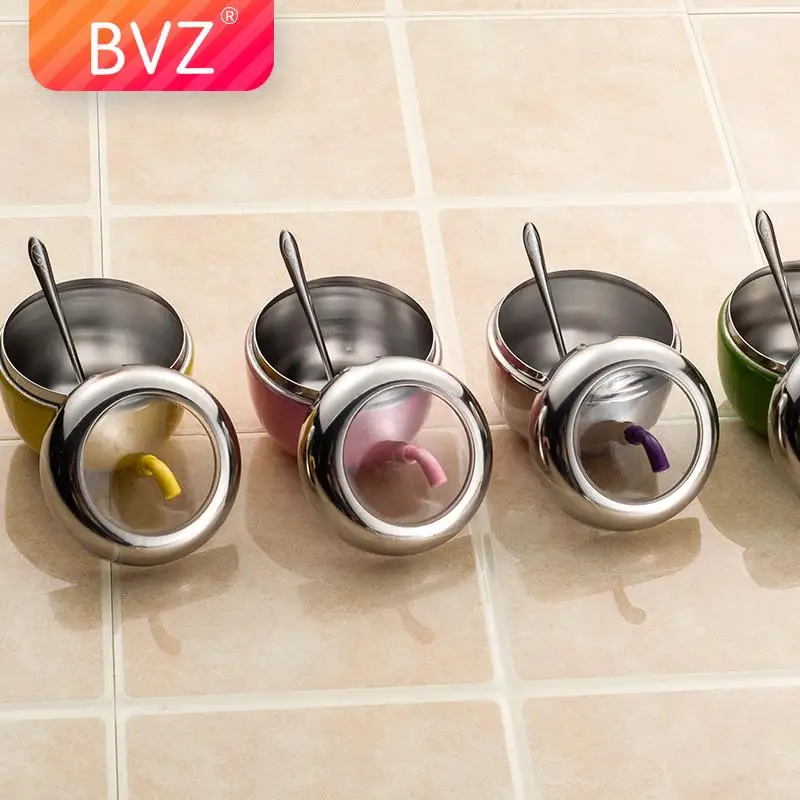 BVZ 4 цвета приправа из нержавеющей стали горшок приправа банка для перца соль сахар приправа коробка с крышкой кухонные аксессуары