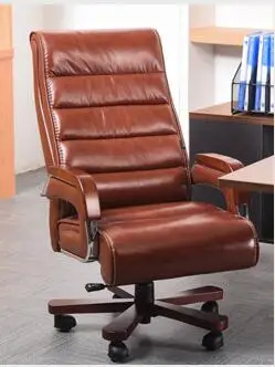 Настоящий деревянный стул. Кожаное кресло начальника. Может массажное кресло для офиса. Подъемный и поворотный стул домашний компьютерный chair011 - Цвет: 03
