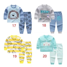 Stripe children's sleepwear for baby boys clothing cotton long sleeve shirt+pant