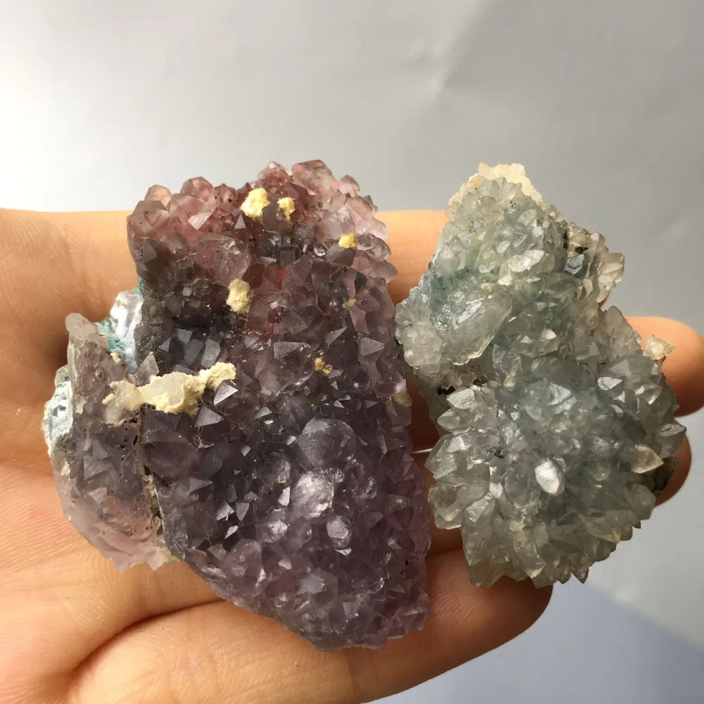 

70g 2pcs Natural healing raw quartz crystal rough small agate geode stone