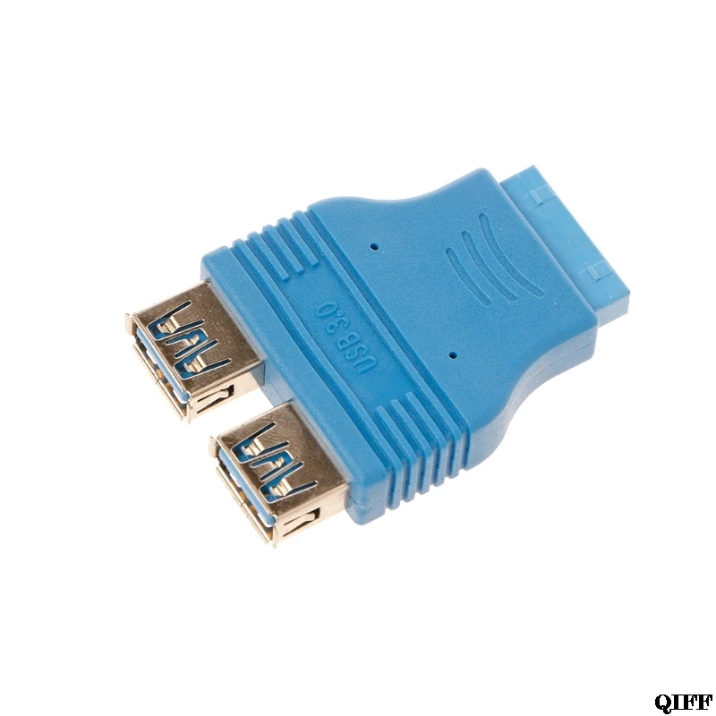 

Drop Ship&Wholesale Dual USB 3.0 Type A Female To 20-Pin Motherboard Header Female Converter Adapter APR28