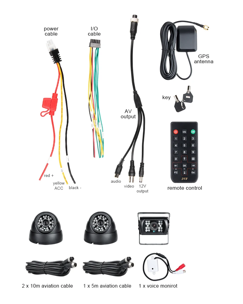 Cámara Dvr de coche HD para interior/exterior 3 piezas + Disco Duro GPS 4CH Disco Duro HDD para coc