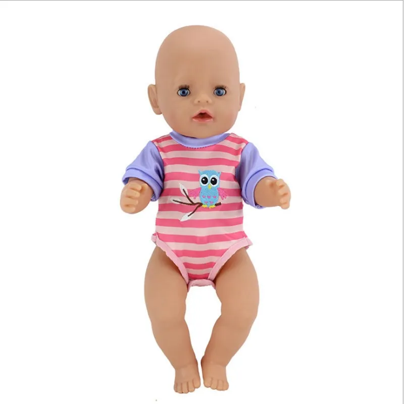 Born New Baby Fit 17 дюймов 43 см кукольная одежда Кукла цельная одежда сова маленький белый кролик ночная рубашка аксессуары для ребенка подарок - Цвет: Q-111