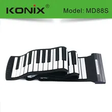 KONIX USB 88 Key MIDI Flexible Silicone Electronic Roll Up Piano MD88S