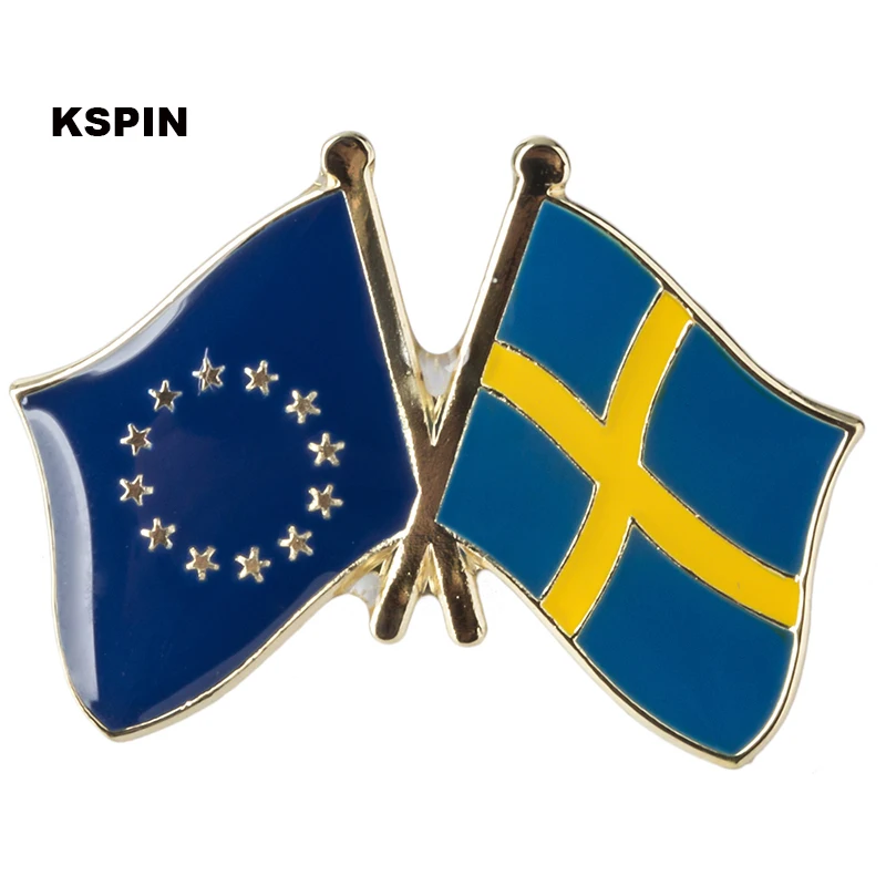 European Sweden Friendship Flag Badge
