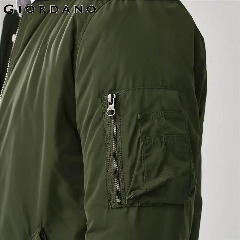 Мужская стеганая куртка Giordano хлопковая бомбер на молнии с карманами крылышками