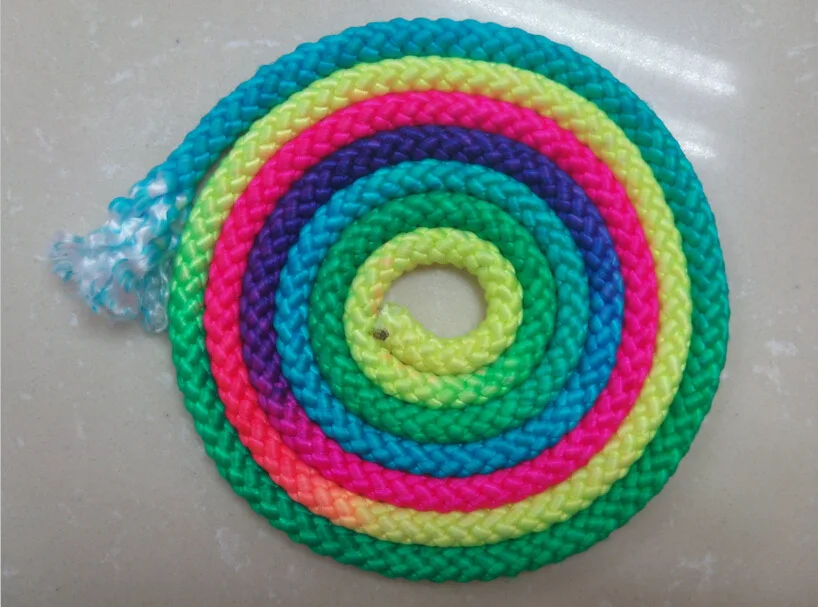 

Rainbow Colorful Nylon Art Gymnastics Rope Gradient Color RG Ginastica Changing Rhythmic Gymnastics Competition Dance Ribbon