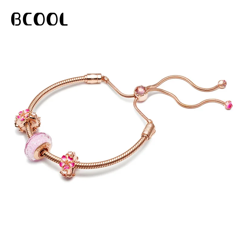 

DIY Jewelry Female Charm Fashion Silver 925 Original Bracelet, New Peach Bracelet Jewelry Gift