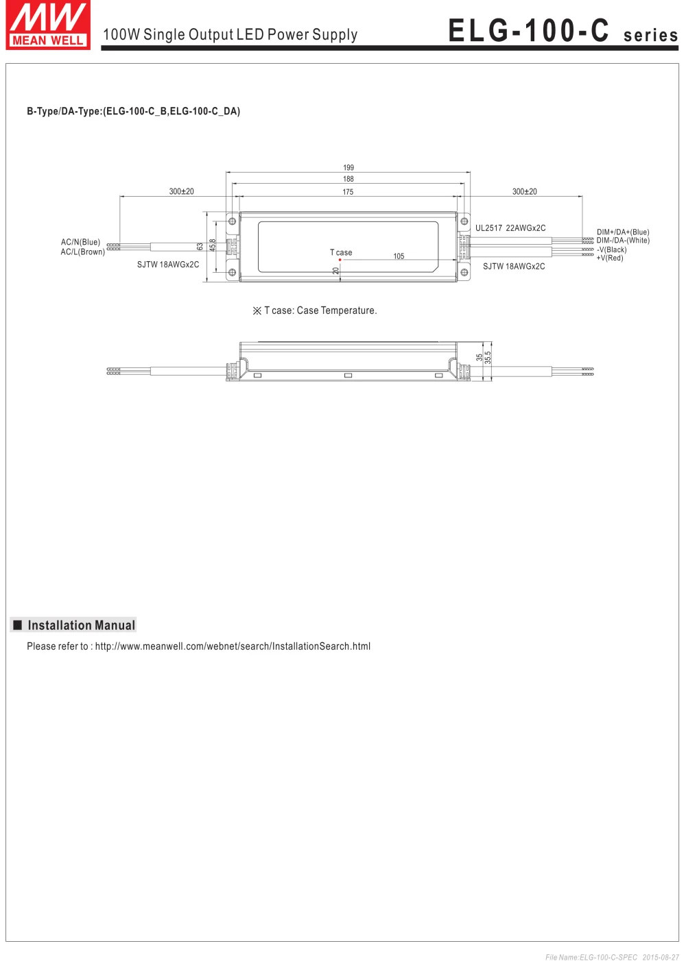 MEAN WELL ELG-150-C500B-3Y 500mA meanwell ELG-150 315 в 150 Вт одиночный выход индикатор питания драйвера типа B