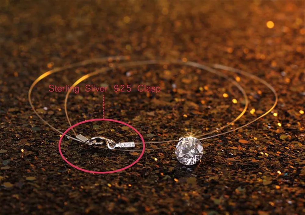 100% Серебро 925 AAA комплекты украшений для женщин леска Zircon Цепочки и ожерелья 4