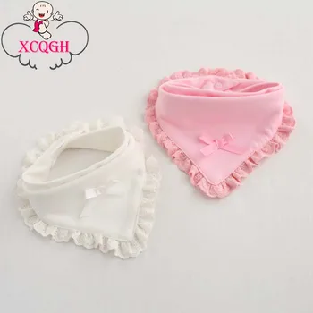 

XCQGH Baby Bibs Bandana Bibs Burp Organic Cotton Lace Bow Pink White Bib Baby Girls Bib Bandana Baberos Feeding Saliva Towel