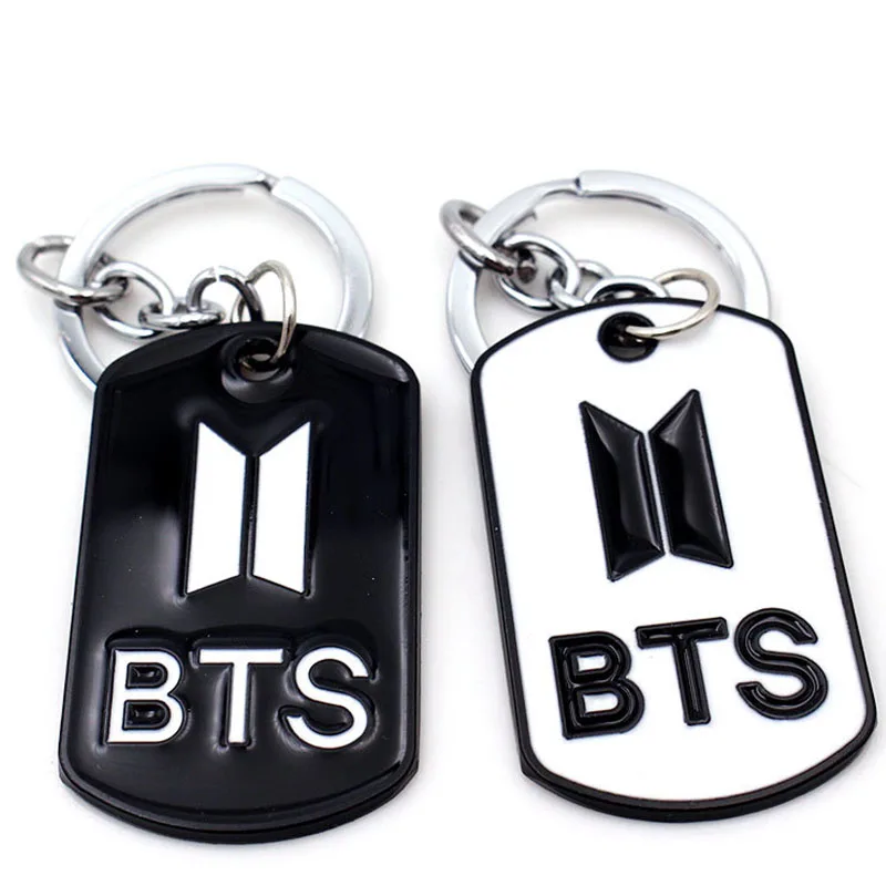 2018 New BTS Bangtan Boys BTS tag keychain Fashion keyring Bag chain