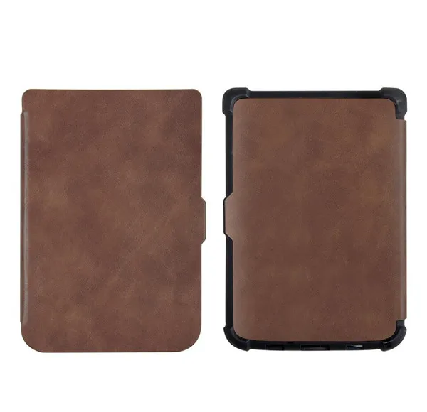 Gligle кожаный чехол для Pocketbook Touch Lux 4 627/HD 3 632/Basic 2 616 Ereader TPU shell 500 шт./лот - Цвет: brown