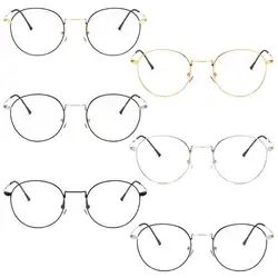 Оптические очки модные Металл близорукость кадров круглый Винтаж прозрачные линзы очки