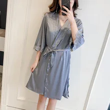 Повседневный женский летний ночной халат-Пижама, комплект из 2 предметов, сексуальный женский топ на бретелях, пижама, домашняя ночная рубашка, халат для сна, банное платье