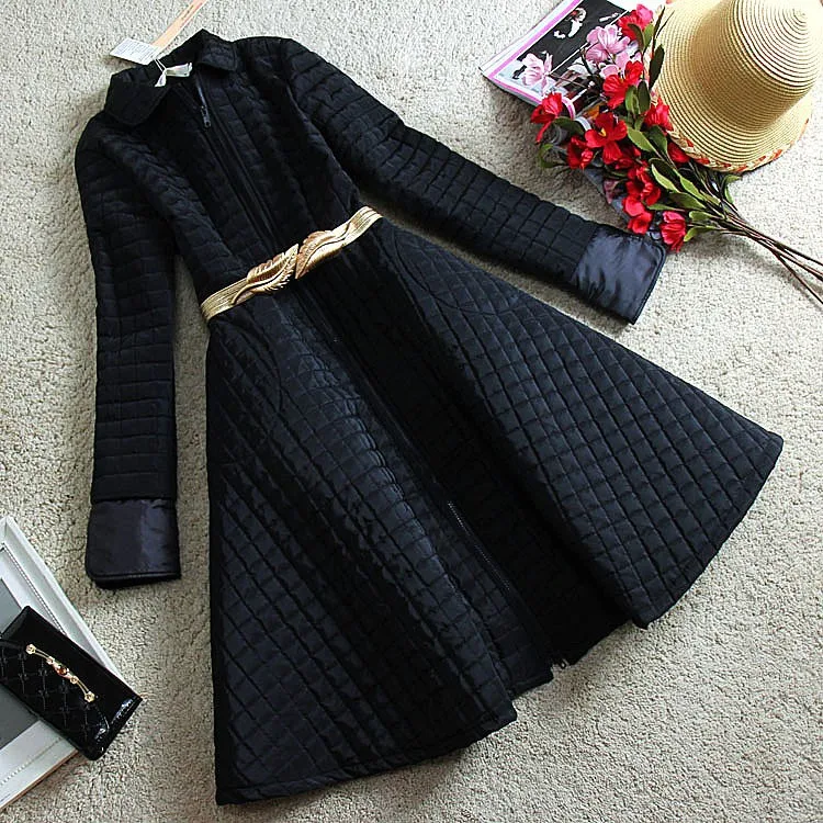 Woman Parka Wadded Winter Jackets 2016 Autumn New Hot Winter Jacket Women Long Solid Skirt Cotton