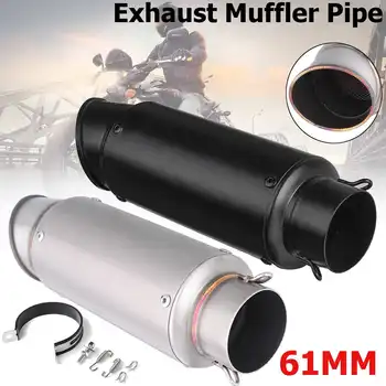 

61mm Motorcycle Exhaust Muffler Pipe Stainless Steel Universal For Honda/Kawasaki/Yamaha/Suzuki/Davison Black Silver Exhaust