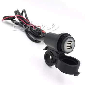 

Hot Universal 12V Dual USB Motorcycle Car Waterproof Power Socket Charger New