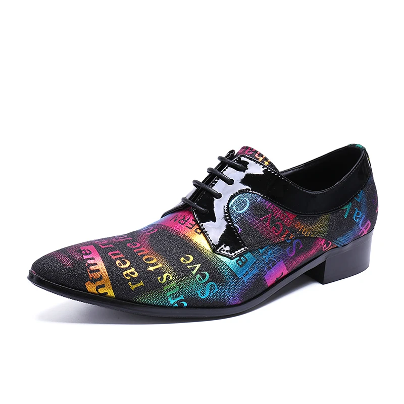 Deification/стильная элегантная буква; Мужские модельные туфли с принтом; zapatillas hombre; мужские туфли-оксфорды; кожаные туфли на шнуровке; большие размеры